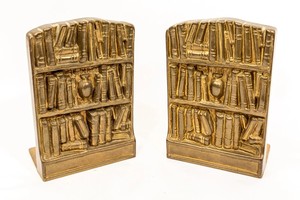 Pair of Modern Brass Book Case <b>Bookends</b> for Birthday - Product Image 2