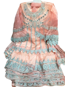 High Quality Organza <b>Dress</b> for Girls Fancy Readymade Pakistani <b>Dress</b> Breathable and Export Quality Fashionable Kids <b>Dress</b> - Product Image 5