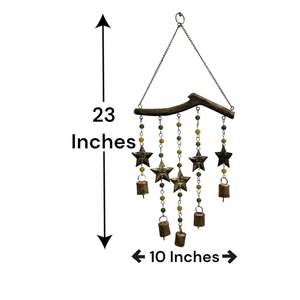 Star Wind Chime Set Indian Rustic Metal <b>Crafts</b> for Home Decor for Living Wall Vase for Restaurants Mobile Decoration Pack 5 Pcs - Product Image 3