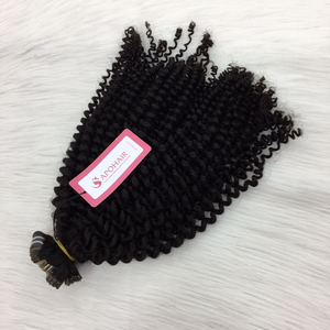 Venta al por mayor de alta calidad de doble dibujado 24 pulgadas vietnamita Remy extensiones de cabello profundo rizado negro máquina de doble trama cinta de pelo - Product Image 4
