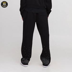 Pantalon décontracté léger et confortable pour homme avec strass, coupe ajustée, logo personnalisé, 100 % coton pour les vêtements de marque - Product Image 5