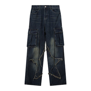 Pantalones ajustados de mezclilla de cintura alta de tendencia superior para mujer, diseño plano transpirable, estilo único, LONA DE Color sólido para invierno, venta al por mayor - Product Image 1
