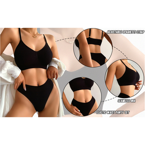 Ensemble deux pièces de soutien-gorge et culotte Sexy pour femmes, Logo personnalisé, ensemble de Lingerie de haute qualité pour femmes, soutien-gorge sans couture, ensemble de string OEM - Product Image 6