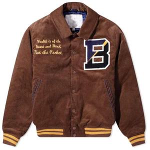 แจ็กเก็ตผ้าลูกฟูกสำหรับผู้ชายผ้ากำมะหยี่ปักปกคอเสื้อด้วยผ้ากำมะหยี่หนาบางขนาดใหญ่พิเศษตามสั่งแบบหรูหรา - Product Image 3