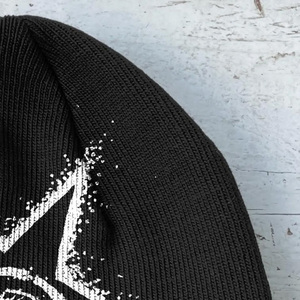 Custom made With Letter Jacquard Knitted Custom Your Logo Cuffed Sports Jacquard Knitted Beanie Fashion Winter jacquard Beanie - Product Image 3