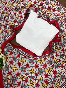 ชุดผ้าจอร์เจียแบบพิเศษ Navratri ดีไซน์ใหม่ชุดผ้าทอหนา9มม. ซีเนต - Product Image 4