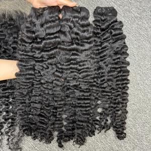 Vente en gros de cheveux humains bruts bouclés birmans dans la trame de sources de la plus haute qualité - Product Image 5