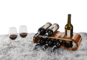 ชั้นวางไวน์หรูหราพร้อมรูที่ทันสมัยเหมาะสำหรับเก็บขวด8ชั้นชั้นวางไวน์ไม้บนเคาน์เตอร์ - Product Image 4