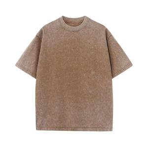 Ropa de calle con estampado personalizado, camiseta gráfica para hombre, camisetas Vintage de gran tamaño con lavado ácido, Camiseta de algodón pesado a la moda de talla grande - Product Image 5