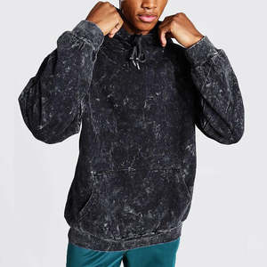 Sudadera con capucha lavada con ácido de logotipo personalizado para hombre 100% algodón Slim Fit estilo casual liso teñido para invierno precio al por mayor Sudadera con capucha - Product Image 2