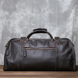 Sac de voyage pliable en cuir véritable, léger, grande capacité, écologique, avec fermeture éclair, durable - Product Image 1