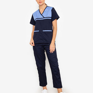 Uniformes Hospitalarios de Tejido Twill con Mezcla de Spandex, Uniformes Médicos Elásticos y Duraderos para Enfermeras, Doctores y Personal de Salud - Product Image 1