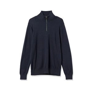 Nueva sudadera de lana con cuello levantado y cremallera de otoño e invierno para hombre, sudadera informal con media cremallera de Color sólido - Product Image 6