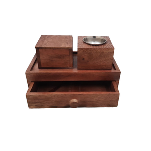 Regalo Árabe de Ramadán, Mubkhar de Madera, Quemador de Incienso, Juego de Cajas con Cajón, Aroma a Rosa, Incensario de Medio Oriente, Artesanía de Calidad - Product Image 1