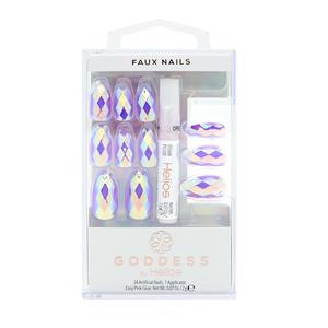 HGOD0038 Juego de Uñas Artificiales Goddess, Uñas Postizas Hechas a Mano de Alta Calidad, Puntas Cuadradas Largas, a la Moda - Product Image 1