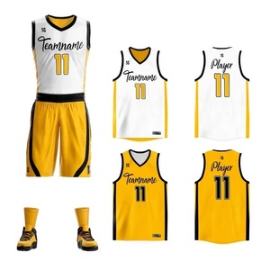 Tenues de basketball unisexes sublimées été 2025, couleur personnalisée, 100% polyester, séchage rapide, respirantes, antibactériennes, anti-UV - Product Image 1