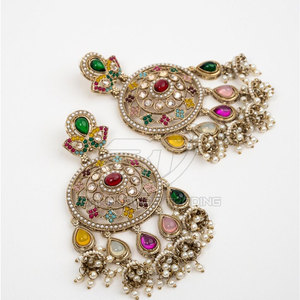 เครื่องประดับงานแต่งงาน ต่างหูเพทายคุณภาพสูงสำหรับผู้หญิง ชุบเงิน เครื่องประดับแฟชั่น ขนาดสำหรับผู้ใหญ่ - Product Image 4