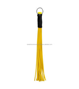 STEEL IRISCO INDUSTRY SI-7809 Yellow Custom Color <b>Leather</b> Whip Gentle Riding Bullwhip <b>Flogger</b> BDSM Customizable Size - Product Image 4
