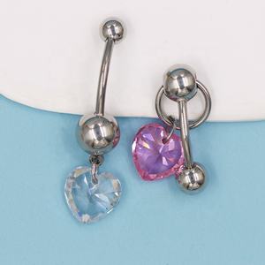 Gaby Jewelry <span class=keywords><strong>Piercing</strong></span> VCH en acier inoxydable 316L avec pierre décorative, forme de poignée de porte - Product Image 6