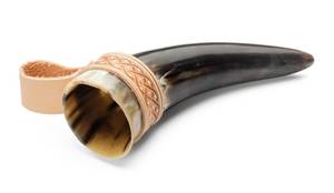 Chope de buffle Viking sculptée sur mesure Agate naturelle fabriquée à la main Corne à boire Style animal Décoration de bière - Product Image 2