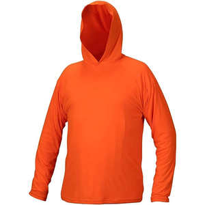 Sudaderas con capucha personalizadas Camisas 100% Poliéster Color naranja Jersey de manga larga para hombres UPF 50 + Protección solar Ropa de pesca Camisas con capucha - Product Image 1