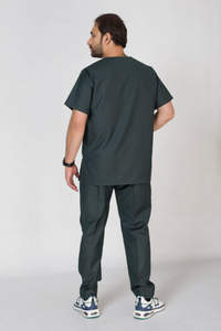 ชุดเครื่องแบบพยาบาลผ้าทอลายทแยงสีเขียวทหารสำหรับผู้ชายมีคุณสมบัติกันลมแห้งเร็วพิมพ์โลโก้ตามสั่ง - Product Image 4