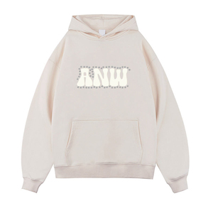 Sudaderas térmicas para hombre, jersey con estampado de diamantes de imitación, Sudadera con capucha de gran tamaño, 100% algodón, lavado ácido, bordado, Logo, sudadera con capucha para hombre - Product Image 4