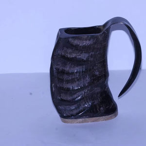 Medieval <b>Black</b> Carved Beer Drinking Cow Horn Beer Coffee <b>Mug</b> High Quality All Size Available Agate - Product Image 1