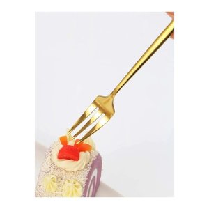 Juego de 6 tenedores pequeños para fondue de oro - Tenedores de postre de acero inoxidable de 14 cm - Product Image 2