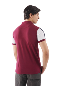 Hombres Polo T-Shir Color Block Diseño Manga Corta Casual Wear Rojo Negro Blanco Contraste Polo Slim Fit Camisa Elegante - Product Image 4