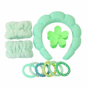 Pyc Hair Accessories Set Headband Flower Clips Elastic Bands For Girls Kids Mixed Colors Cute Gift Set Wholesale - Product Image 4