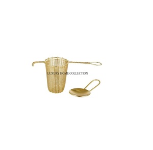 Colador de té con diseño de forma de vidrio metálico de acero inoxidable resistente a la oxidación con mango extraíble para un fácil almacenamiento y mantenimiento - Product Image 1