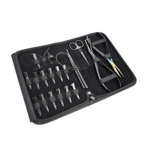Ensemble d'outils pour extensions de cheveux, pinces à sertir plates, pince à retirer les micro-perles, aiguille à boucle et crochet, mini-ciseaux à cheveux, pinces à bec de canard - Product Image 1