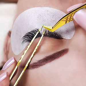 Pinzas para pestañas con agarre de diamante de 75 grados, pinzas para pestañas de oro rosa con plasma brillante, pinzas para extensión de pestañas con punta de fibra con logotipo privado - Product Image 5