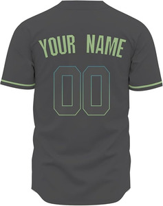 Vente chaude hommes femmes Baseball Jersey fendu demi boutonné chemises imprimé équipe nom numéro - Product Image 2