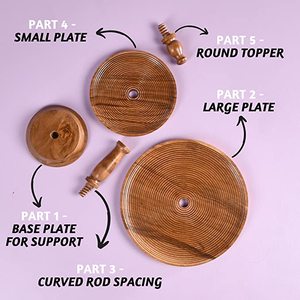 Soporte para Pastel de Dos Niveles de Madera Maciza de la Mejor Calidad, Hecho a Mano, Estilo Rústico, Exhibición de Postres para Bodas, Fiestas y Decoración del Hogar - Product Image 2