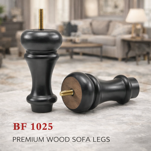Classic Turned <b>Wooden</b> Furniture <b>Leg</b> Solid Wood <b>Sofa</b> Table Bed <b>Leg</b> Black Finish OEM Custom Factory Wholesale - Product Image 1