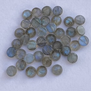 หินลาบราดอไรต์ธรรมชาติสีเทาขนาด4มม. 6มม. 8มม. พลอยทรงหลวมตัดเป็นรูแบนราบราคาโรงงานออนไลน์ alibaba - Product Image 1