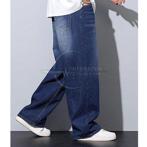 กางเกงยีนส์ขาบานสำหรับผู้ชาย2025สตรีทโอเวอร์ไซส์กางเกงยีนส์ขายาวมีโลโก้ตามสั่ง - Product Image 3
