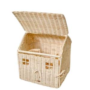 La mejor casa de muñecas de ratán para niños, juego de simulación, juguete tejido a mano Natural, perfecto para decoración de habitaciones o actividades de estilo Montessori - Product Image 4