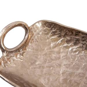 ถาดเสิร์ฟทองคำออร์แกนิกใช้ซ้ำได้อุปกรณ์บนโต๊ะอาหารทำจากอลูมิเนียมทุบที่มีด้ามจับขนาดเล็กและรูปทรงอินทรีย์ที่เป็นเอกลักษณ์ - Product Image 5