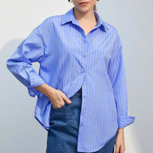 เสื้อเชิ้ตแขนยาวสำหรับผู้หญิงเนื้อผ้าคอตตอนระบายอากาศได้ดีมีความชื้นสำหรับใส่ในสำนักงาน - Product Image 2