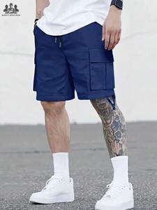 Pantalones Cortos Cargo de Punto para Hombre, con Botones, 100% Algodón, Transpirables, de Secado Rápido, con Múltiples Bolsillos, Estilo Urbano, Duraderos, para Verano, OEM, ODM - Product Image 6