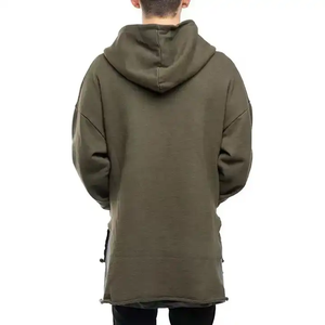 Sudadera con capucha de hombro caído para hombre, Jersey de algodón 100%, en blanco de rizo francés Sudadera con capucha, sudadera con capucha de gran tamaño con dobladillo doble para hombre - Product Image 5