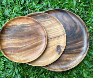 Placas de cargador de madera de acacia hechas a mano más vendidas, diseño Popular de forma redonda para bodas, juegos de platos sostenibles de glowin fashion - Product Image 3