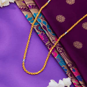 Collier en chaîne or jaune inspiré par la simplicité, unisexe - Product Image 1
