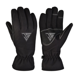 Gants de cyclisme d'hiver personnalisés en gros, fabriqués à partir de tissu imperméable stratifié de polyuréthane/cuir antidérapant, doublure intérieure en polaire - Product Image 1