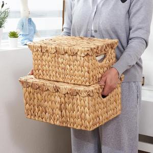 Storage Unit Handwoven Water Hyacinth <b>Boxes</b> New Design Natural Organizing Box with Custom Branded logo - Product Image 6