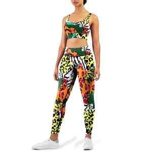 Nouvel ensemble de yoga sportif tendance, couleur unie, taille personnalisée, design frontal, polyester et élasthanne - Product Image 1