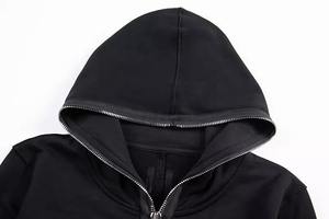 Cotton Full Face Winter Fleece Hoodies with <b>Zipper</b> Solid Patterns Streetwear Embroidered Design Logo <b>Hoodie</b> Made in Pakistan - Product Image 6